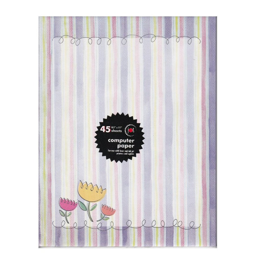 Striped Stationery Paper 45 Sheets 8.5" x 11"